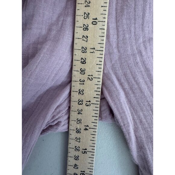 Salty Lemon Gauzy‎ crop top and wide pants set lilac beachy sz L - Picture 5 of 9